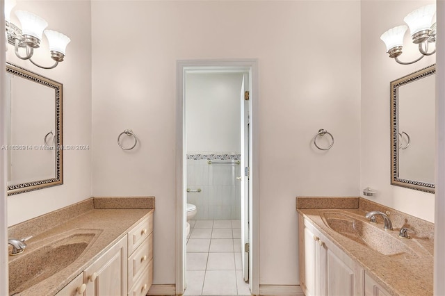 279 NW 119th Ave, Miami, FL 33182 - bathroom featuring a sink, tile patterned floors, toilet, and two vanities