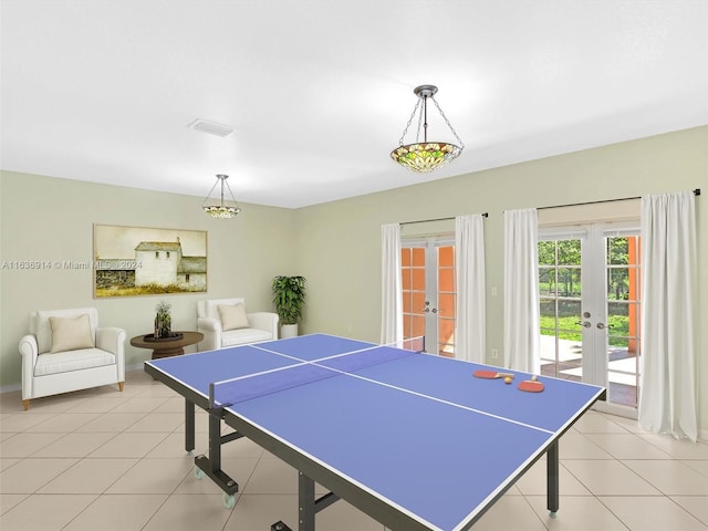279 NW 119th Ave, Miami, FL 33182 - recreation room featuring french doors, light tile patterned floors, and visible vents