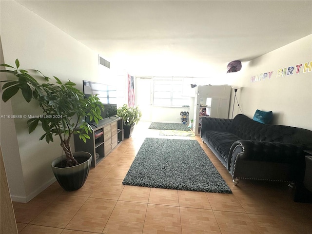 view of tiled living room