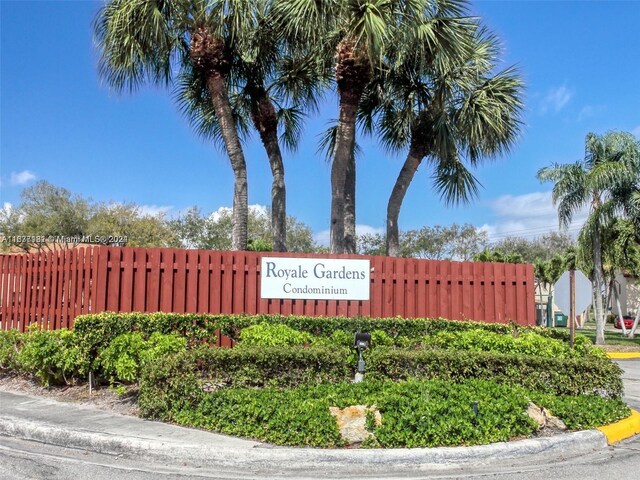 view of community sign