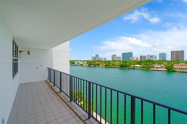 balcony with a water view