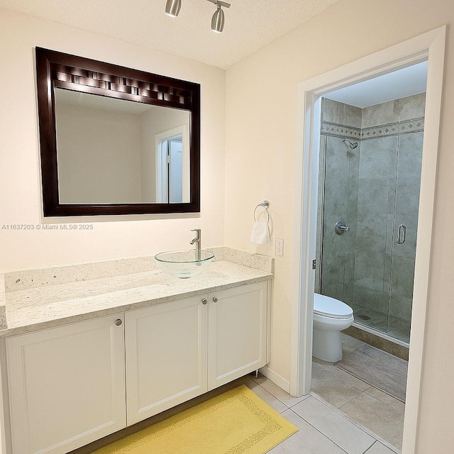 13781 SW 66th St Unit 221B, Miami, FL 33183 - full bathroom with a stall shower, vanity, and tile patterned flooring
