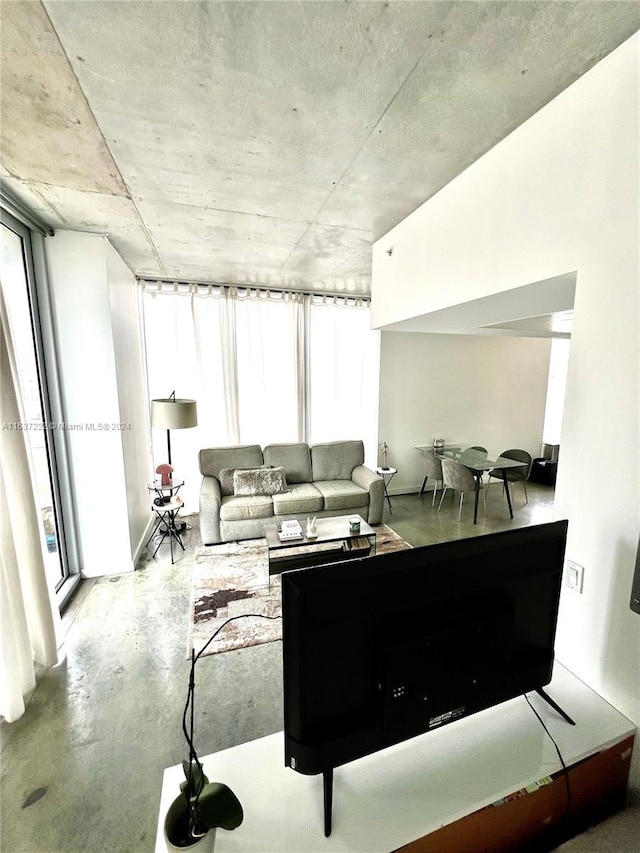 living room with plenty of natural light