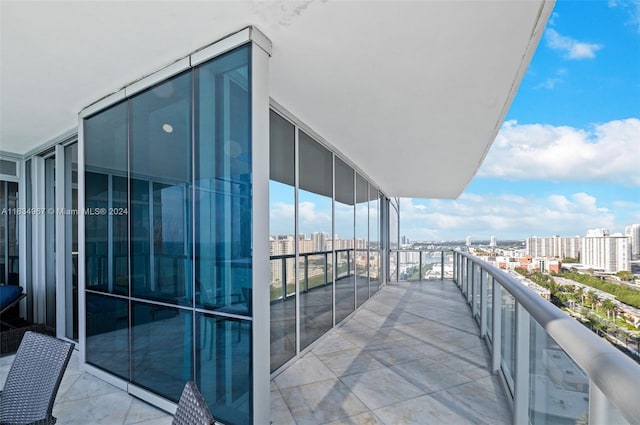 balcony with a view of city