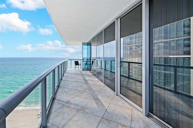 balcony with a water view