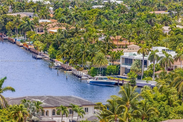 exterior space featuring a boat dock