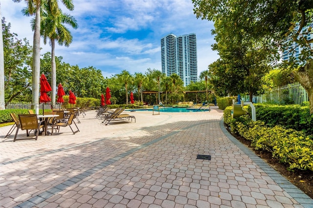 view of pool with a patio area