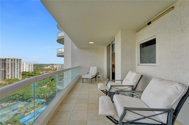 balcony with a view of city