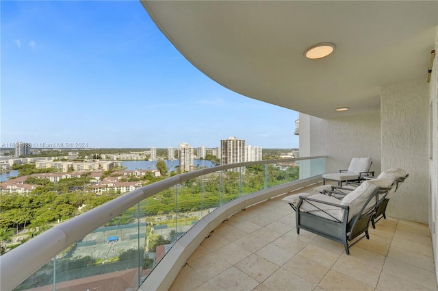 balcony featuring a city view