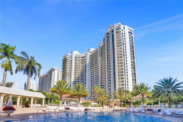 view of pool featuring a patio