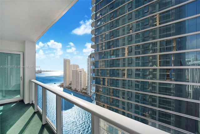 balcony with a water view