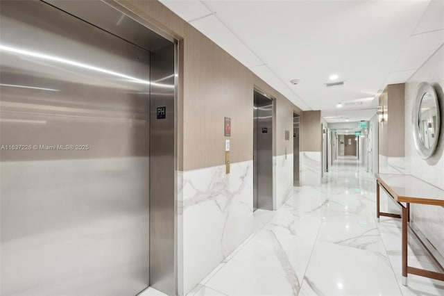 hall featuring elevator