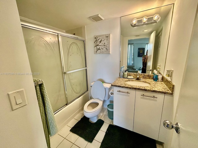 3300 NE 191st St Unit 515, Aventura, FL 33180 - full bath featuring tile patterned floors, vanity, and shower / bath combination with glass door