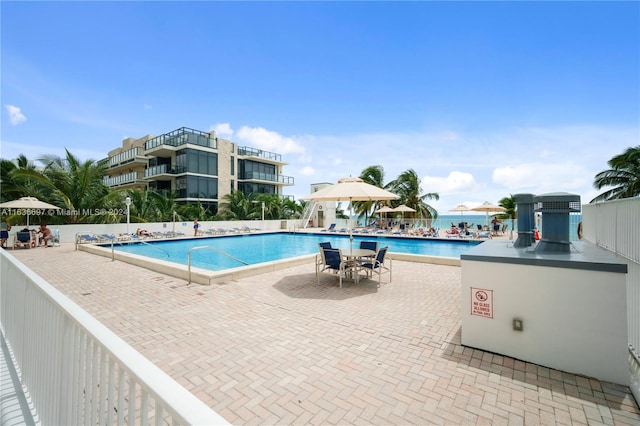 view of pool with a patio