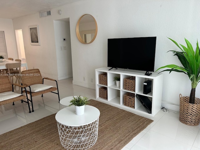 view of tiled living room