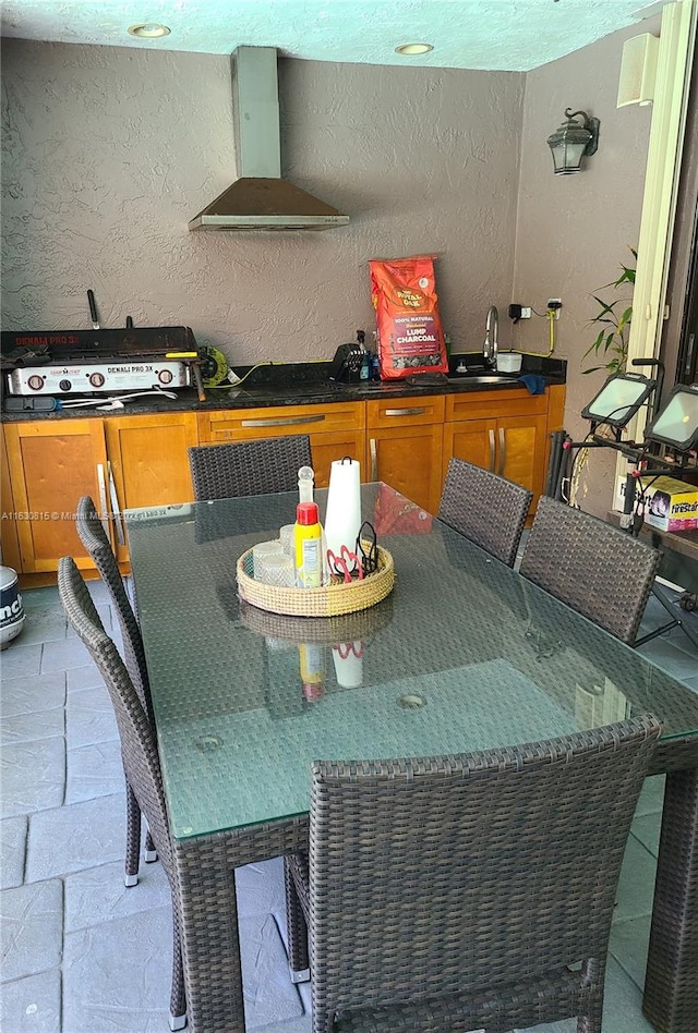 dining area with sink