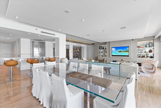 dining area featuring light hardwood / wood-style floors