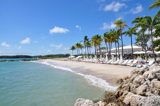 water view with a view of the beach