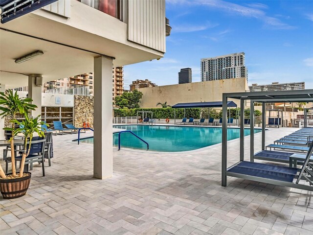 view of pool with a patio area