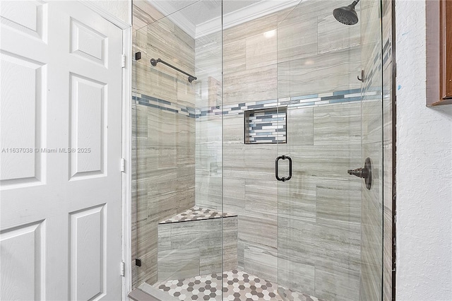 7659 Tamarac Island Cir, Tamarac, FL 33321 - bathroom with crown molding and a shower stall