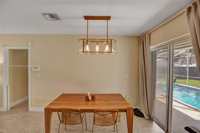 view of tiled dining area