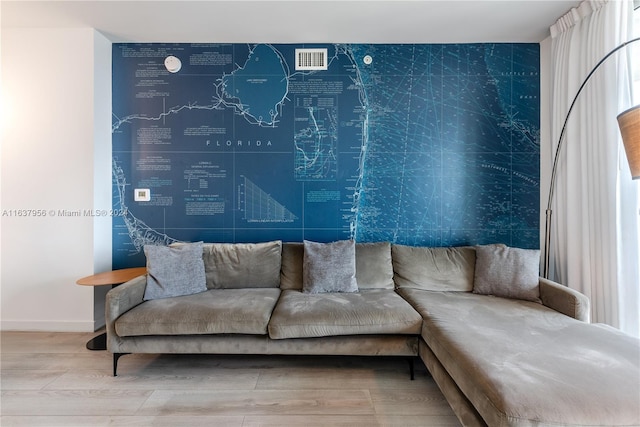 living room featuring wood-type flooring