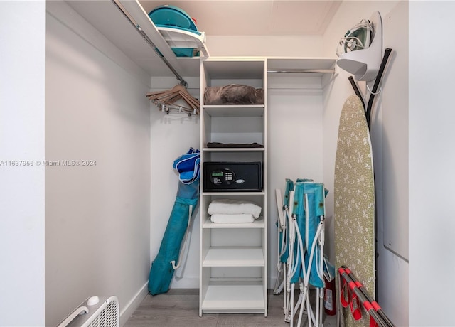 walk in closet featuring wood-type flooring