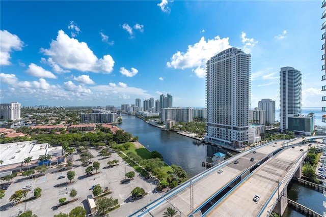 property view of water featuring a city view