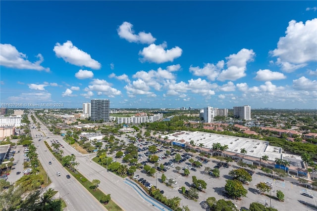 drone / aerial view with a city view