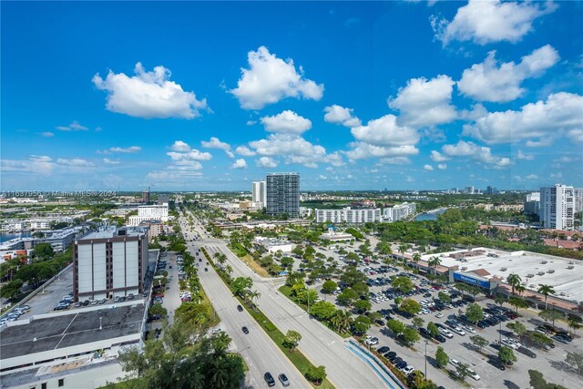 drone / aerial view featuring a city view