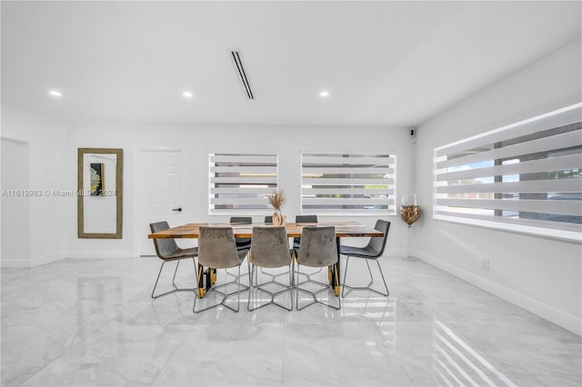 view of tiled dining space