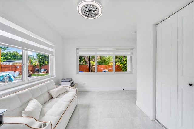 view of tiled living room