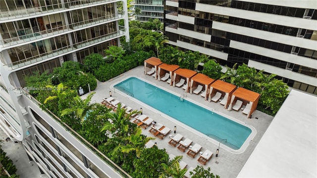 view of pool featuring a patio area