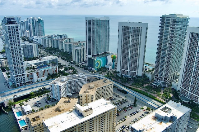 view of city with a water view