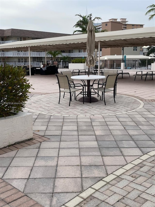 view of patio / terrace with a gazebo