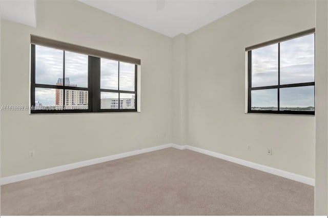 view of carpeted spare room