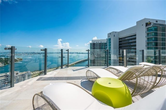 balcony with a water view