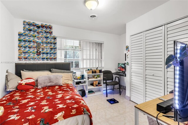 view of tiled bedroom