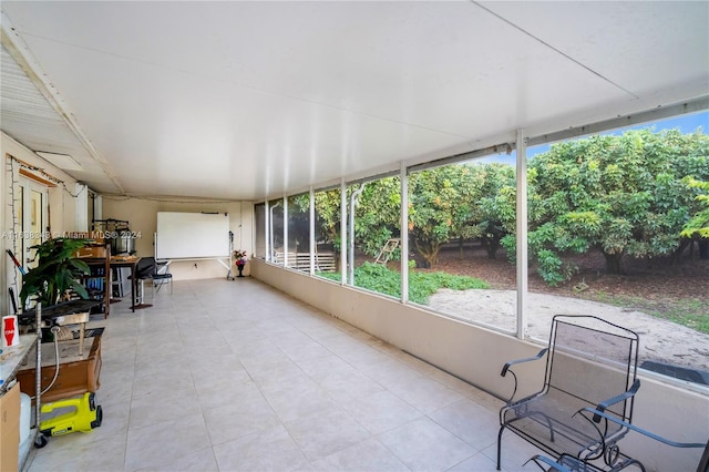 view of unfurnished sunroom