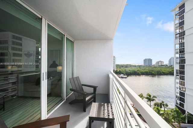 balcony with a water view