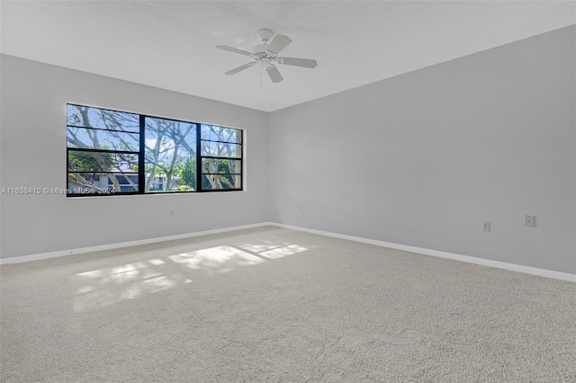 empty room featuring carpet and ceiling fan