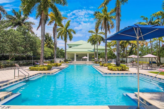 view of pool with a patio