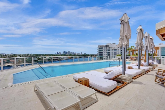 view of pool with a patio