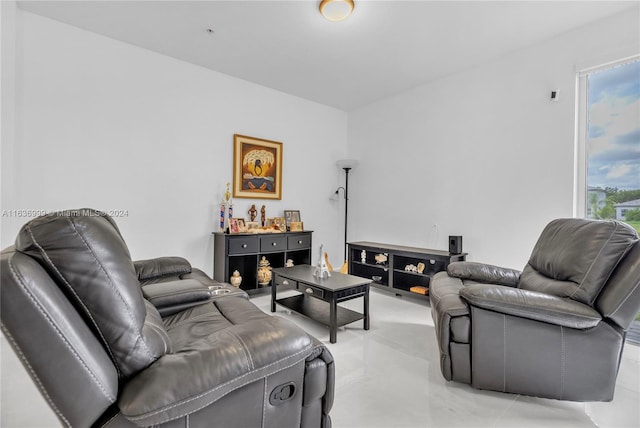 view of tiled living room