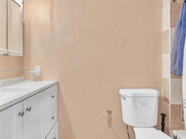 bathroom with vanity and toilet