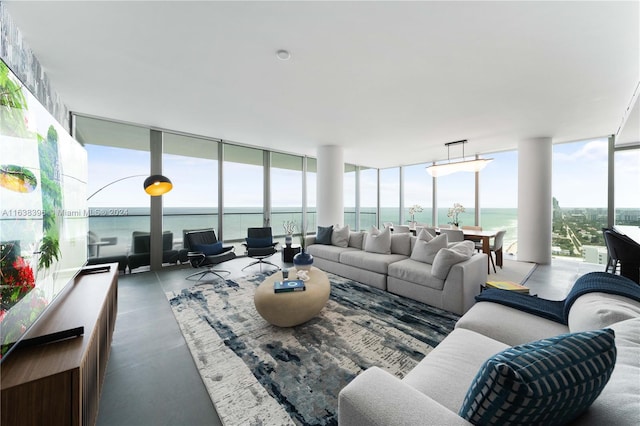 2000 S Ocean Dr Unit 31B, Hallandale Beach, FL 33009 - living room with floor to ceiling windows, plenty of natural light, and a water view