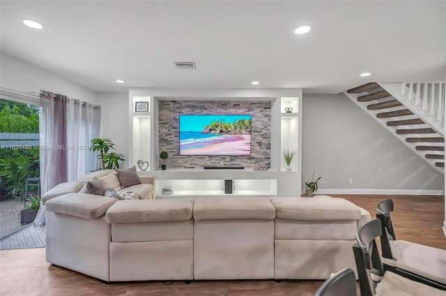 living room featuring hardwood / wood-style floors