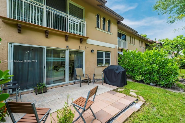 view of patio featuring grilling area