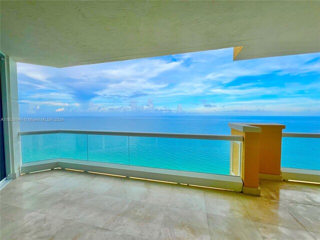 balcony with a water view