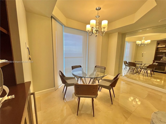 dining room featuring an inviting chandelier